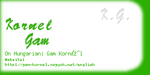 kornel gam business card